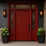 6 Panel – Red Front Door with Sidelites