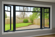Large Picture Window with Suburban Backyard View